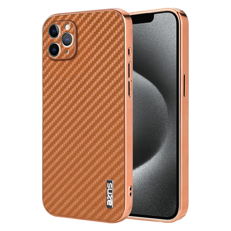 AZNS Electroplated Edge Carbon Fiber Texture Phone Case