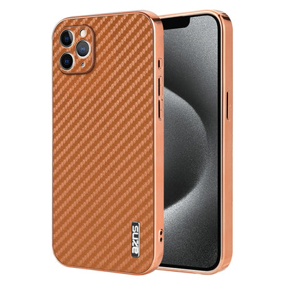 AZNS Electroplated Edge Carbon Fiber Texture Phone Case