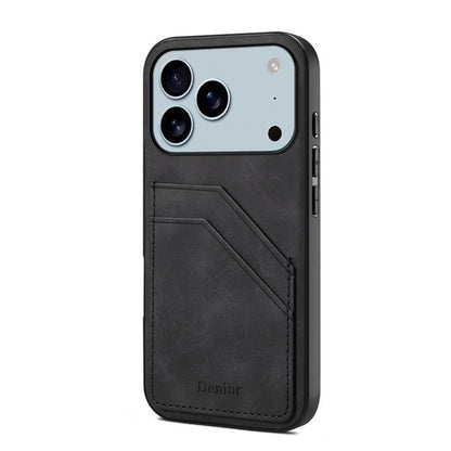 Denior D09 PU Dual Card Slot Back Cover Phone Case