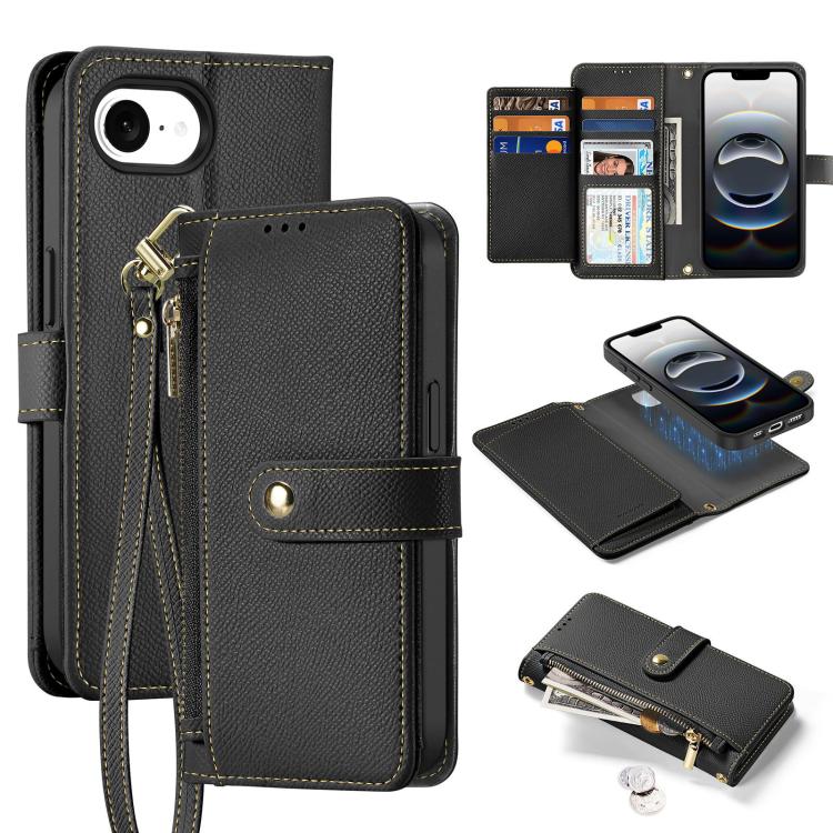 DUX DUCIS Lawa Series 2 in 1 Wallet Zipper Detachable MagSafe Phone Case with Lanyard