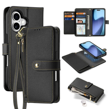 DUX DUCIS Lawa Series 2 in 1 Wallet Zipper Detachable MagSafe Phone Case with Lanyard