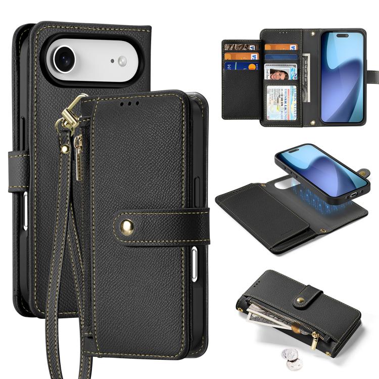 DUX DUCIS Lawa Series 2 in 1 Wallet Zipper Detachable MagSafe Phone Case with Lanyard