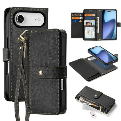 DUX DUCIS Lawa Series 2 in 1 Wallet Zipper Detachable MagSafe Phone Case with Lanyard