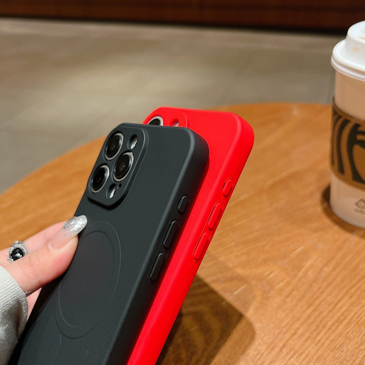 Solid Color Liquid Silicone MagSafe Magnetic Phone Case