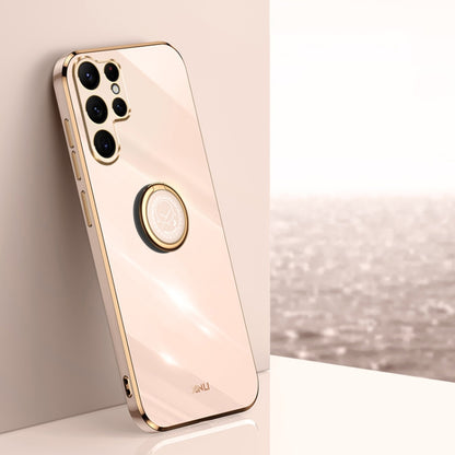 XINLI Straight Edge 6D Electroplate TPU Phone Case with Ring Holder