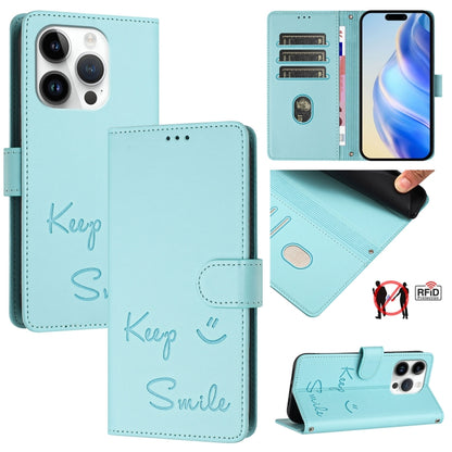 Smile Embossing RFID Leather Phone Case