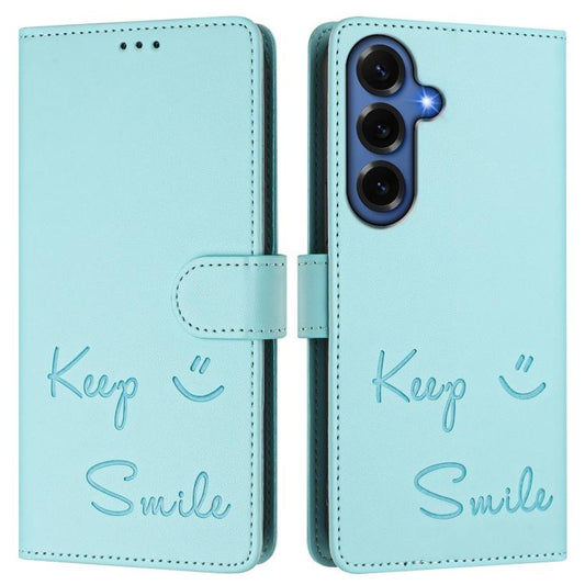 Smile Embossing RFID Leather Phone Case