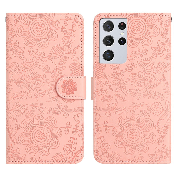 Floral Embossed Pattern Leather Phone Case