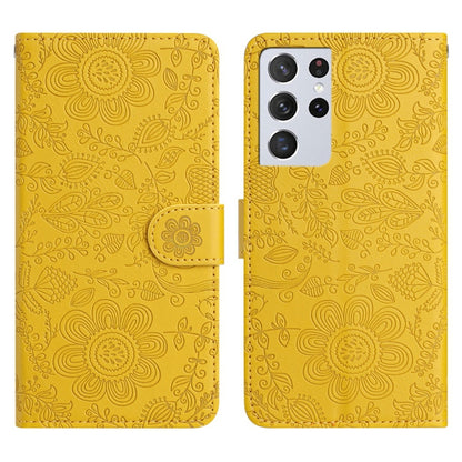 Floral Embossed Pattern Leather Phone Case