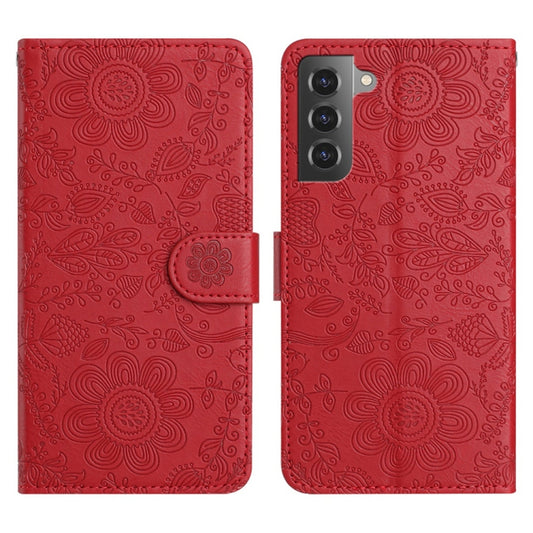 Floral Embossed Pattern Leather Phone Case