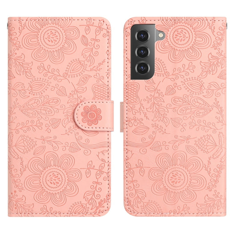 Floral Embossed Pattern Leather Phone Case