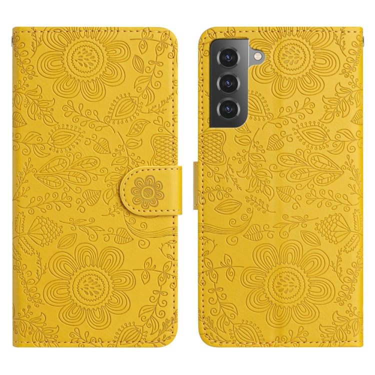 Floral Embossed Pattern Leather Phone Case