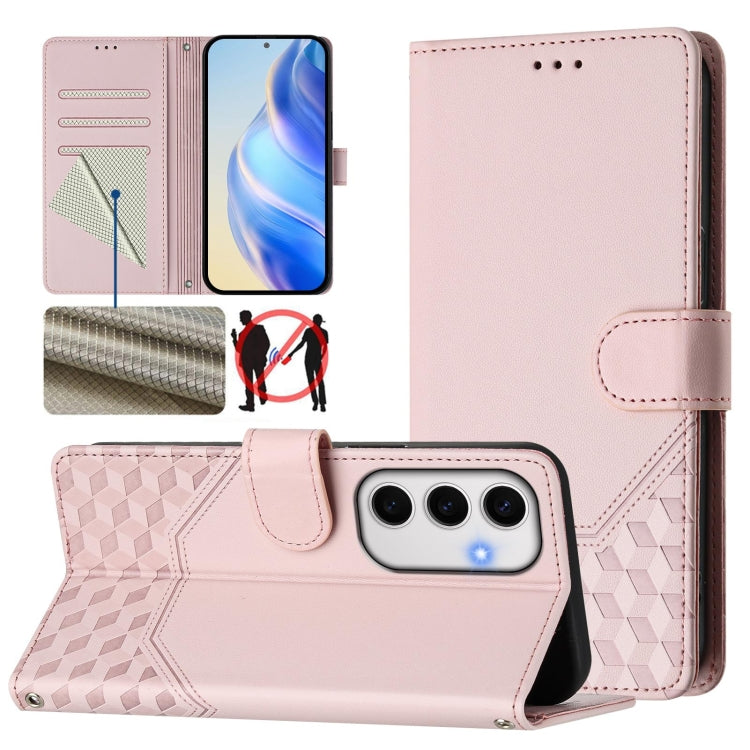 Honeycomb Embossing RFID Leather Phone Case