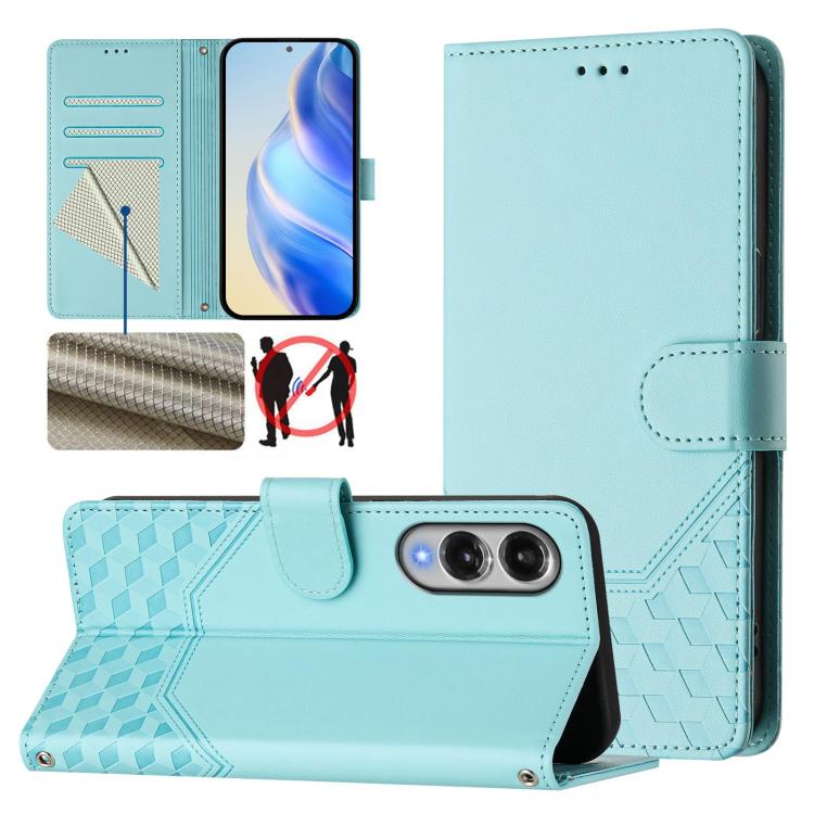 Honeycomb Embossing RFID Leather Phone Case