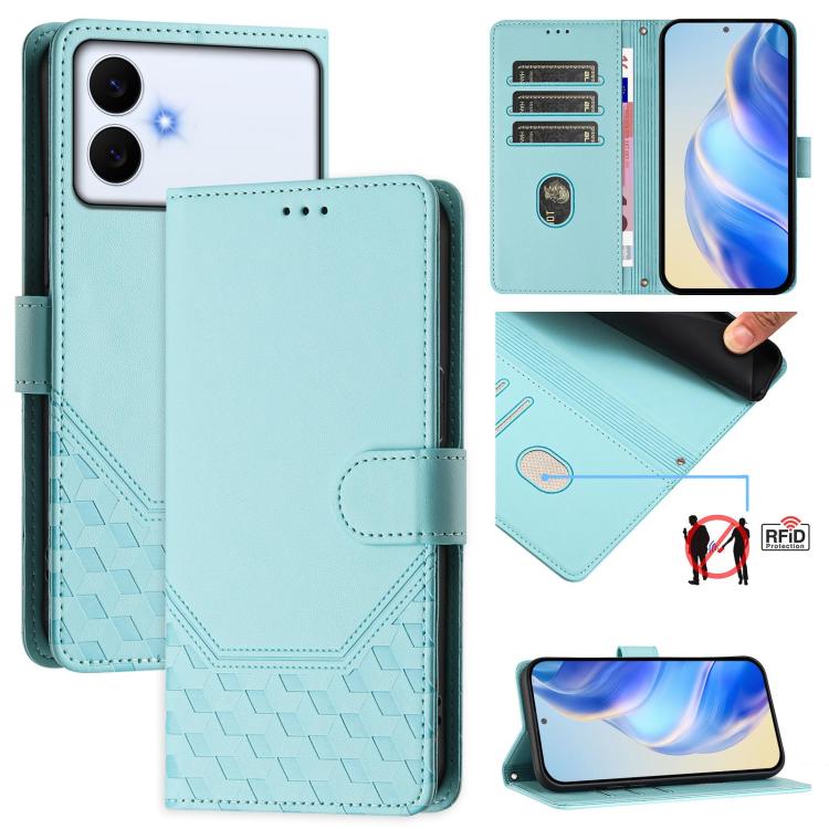 Honeycomb Embossing RFID Leather Phone Case