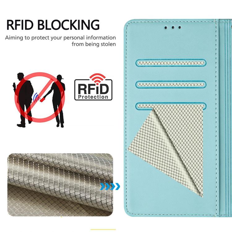 Honeycomb Embossing RFID Leather Phone Case