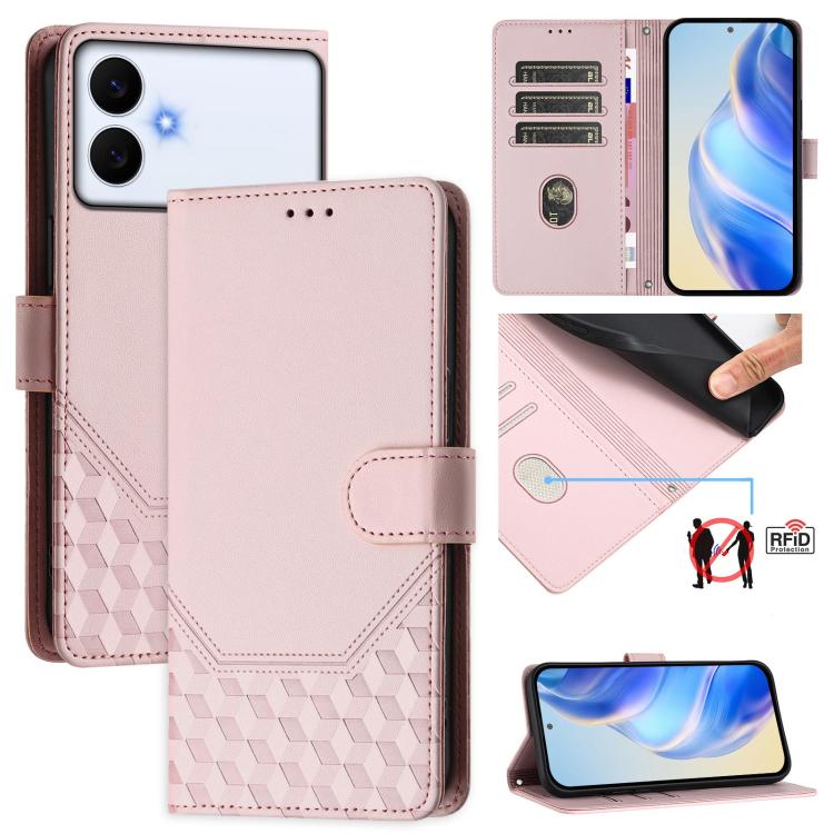 Honeycomb Embossing RFID Leather Phone Case