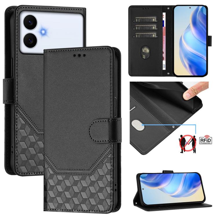 Honeycomb Embossing RFID Leather Phone Case