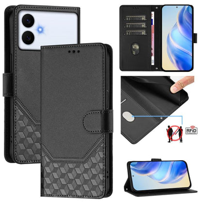 Honeycomb Embossing RFID Leather Phone Case