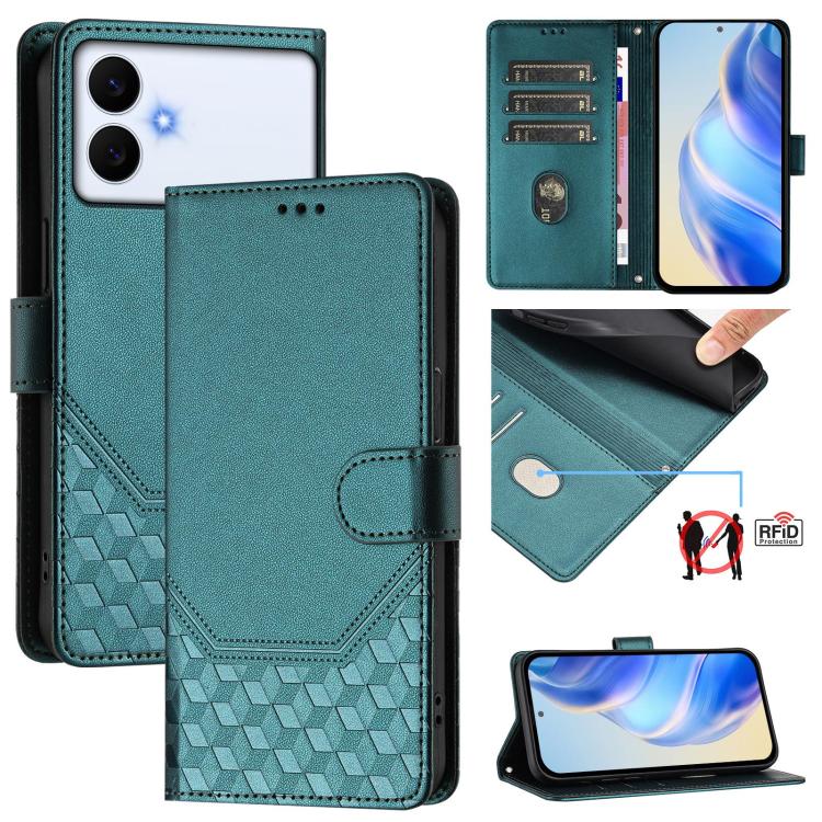 Honeycomb Embossing RFID Leather Phone Case