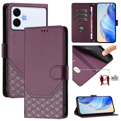 Honeycomb Embossing RFID Leather Phone Case