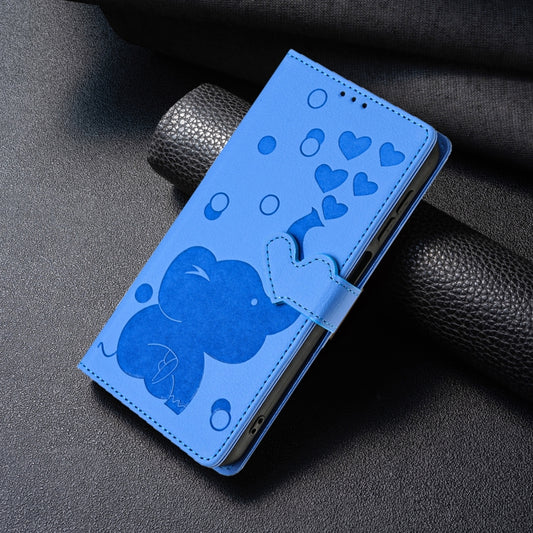 Cartoon Elephant Embossed Leather Phone Case