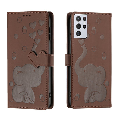 Cartoon Elephant Embossed Leather Phone Case