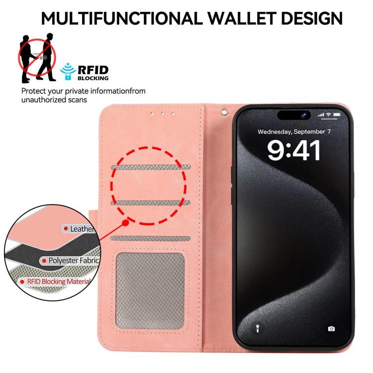 ABEEL Color Block Magnetic RFID Leather Phone Case