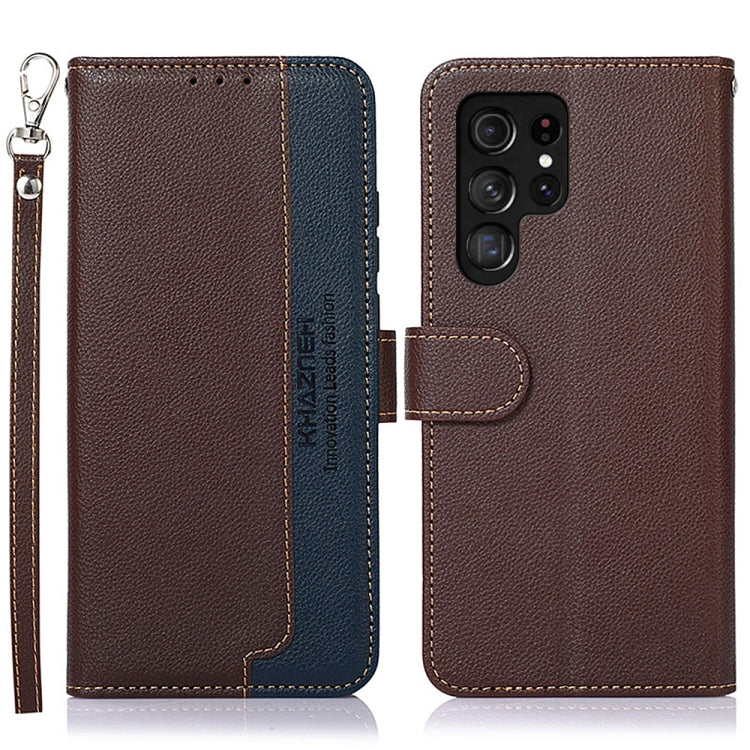 KHAZNEH Litchi Texture Leather RFID Phone Case