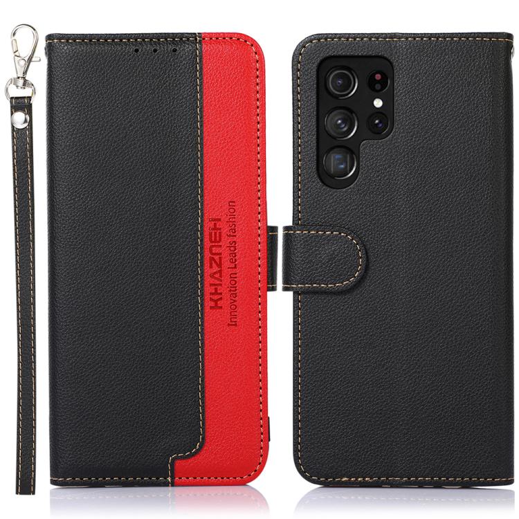 KHAZNEH Litchi Texture Leather RFID Phone Case
