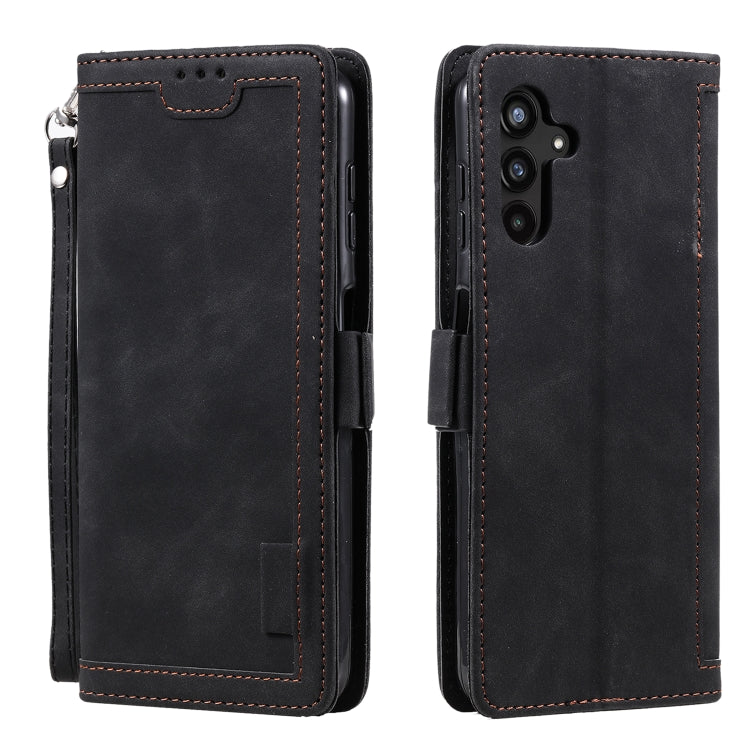 Retro Splicing Horizontal Flip Leather Phone Case