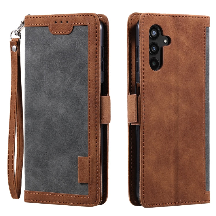 Retro Splicing Horizontal Flip Leather Phone Case