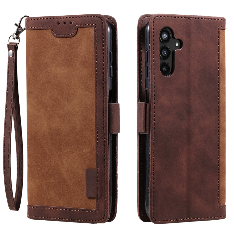 Retro Splicing Horizontal Flip Leather Phone Case