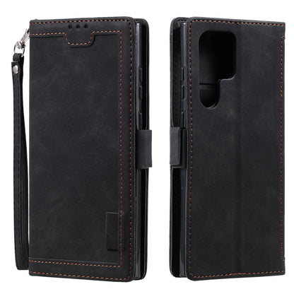 Retro Splicing Horizontal Flip Leather Phone Case