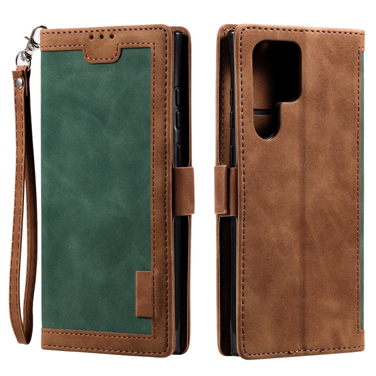 Retro Splicing Horizontal Flip Leather Phone Case