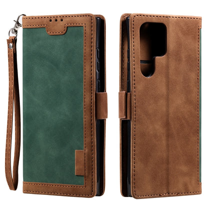Retro Splicing Horizontal Flip Leather Phone Case