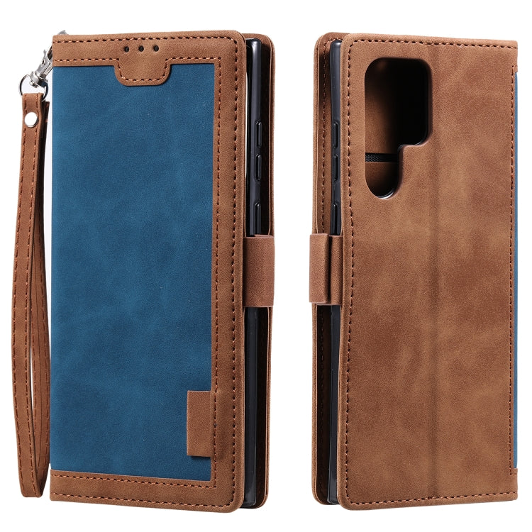 Retro Splicing Horizontal Flip Leather Phone Case