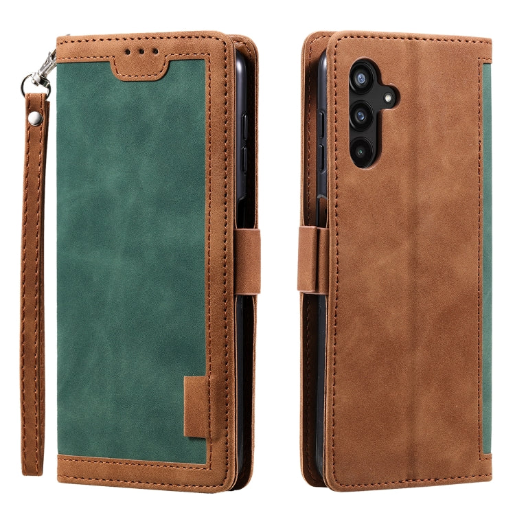 Retro Splicing Horizontal Flip Leather Phone Case