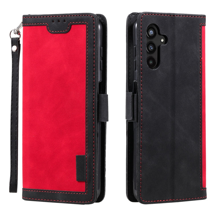 Retro Splicing Horizontal Flip Leather Phone Case