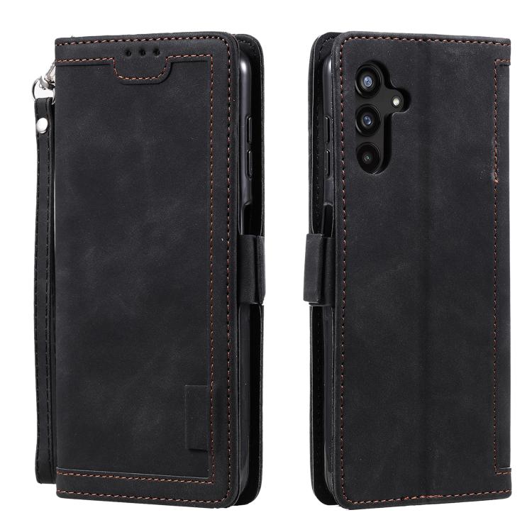 Retro Splicing Horizontal Flip Leather Phone Case