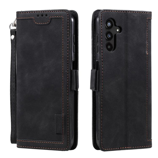 Retro Splicing Horizontal Flip Leather Phone Case