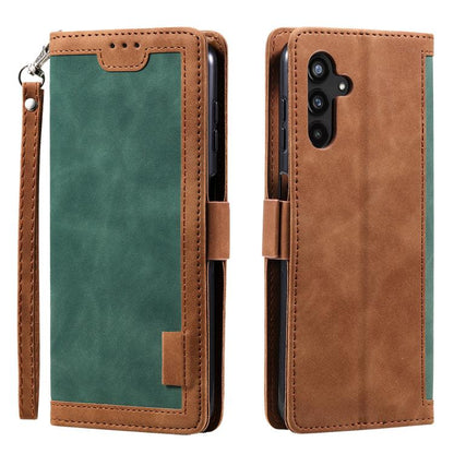 Retro Splicing Horizontal Flip Leather Phone Case