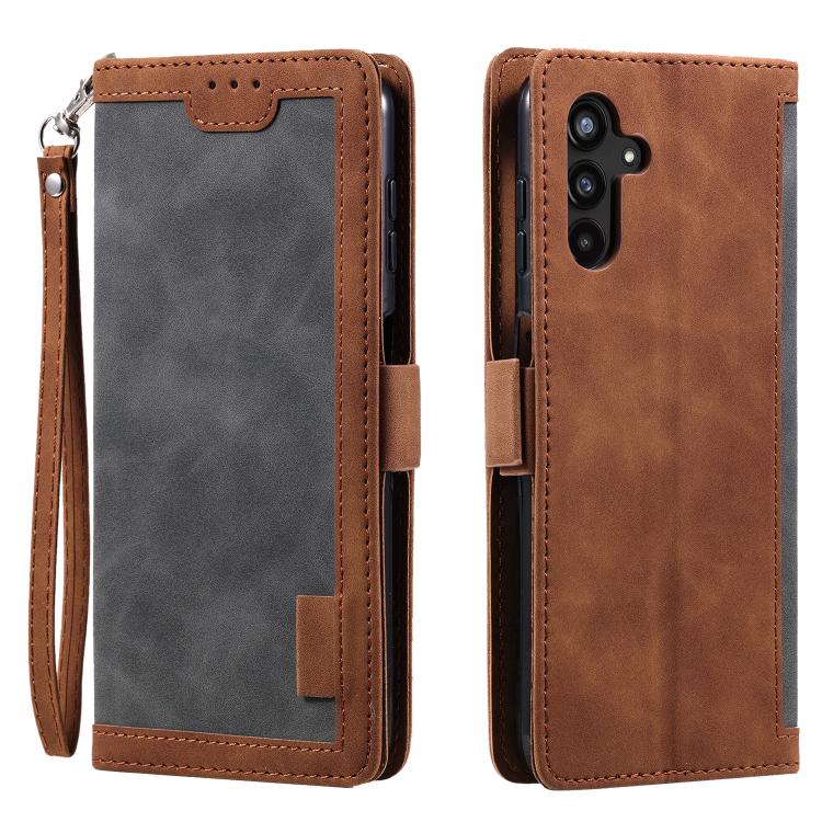 Retro Splicing Horizontal Flip Leather Phone Case