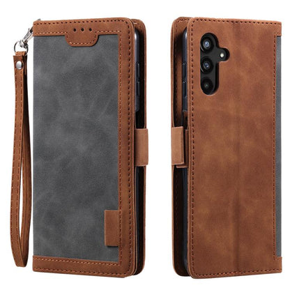 Retro Splicing Horizontal Flip Leather Phone Case