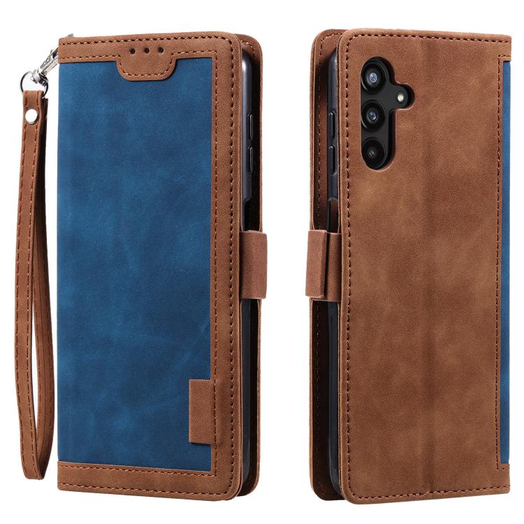 Retro Splicing Horizontal Flip Leather Phone Case