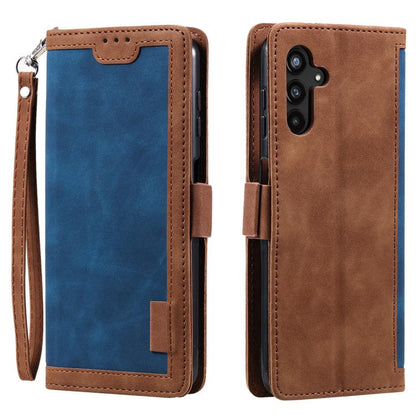 Retro Splicing Horizontal Flip Leather Phone Case