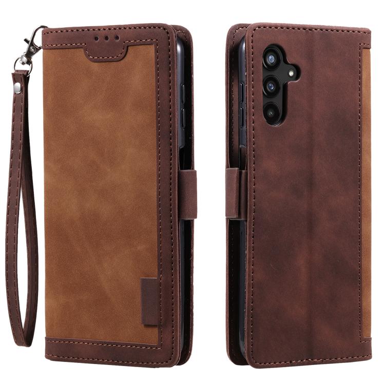 Retro Splicing Horizontal Flip Leather Phone Case