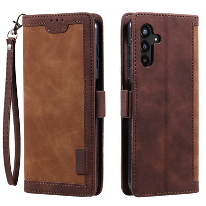 Retro Splicing Horizontal Flip Leather Phone Case