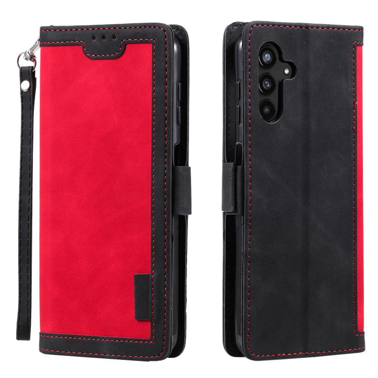 Retro Splicing Horizontal Flip Leather Phone Case
