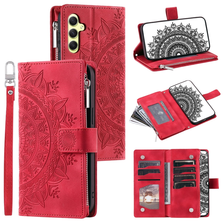 Multi-Card Totem Zipper Leather Phone Case